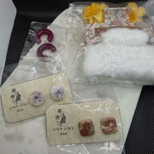 Cute Accessories Bundle Earrings Hair Claw Handmade Gift Set